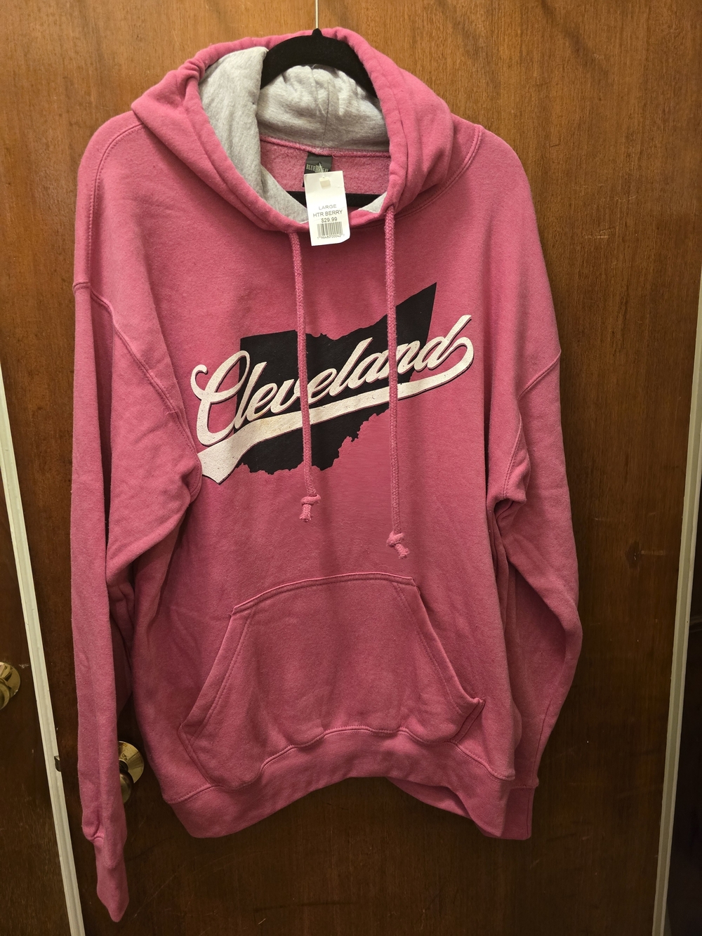 Cleveland Script Hooded Sweatshirt - Pink
